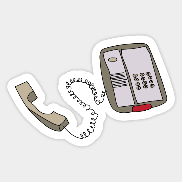 Vintage Phone by Courtney Graben Sticker by courtneylgraben